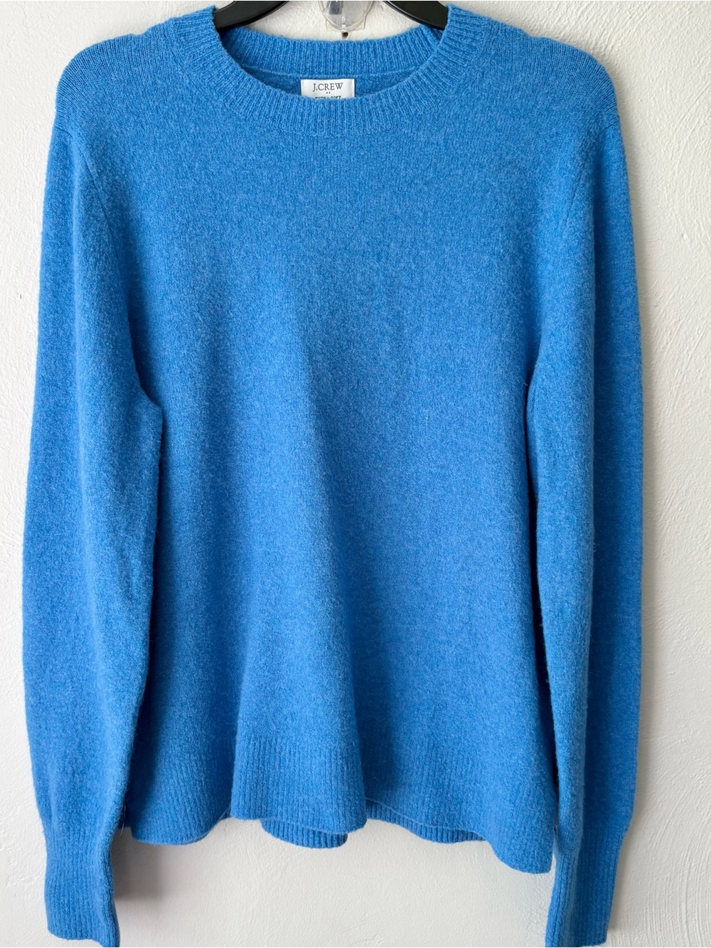 J Crew Factory Blue Extra Soft Crewneck Beach Sweater